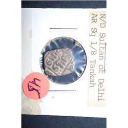 1316-1320AD India N/D Sultan of Delhi AR Sq 1/8 Tankah