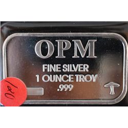 Ohio Precious Metals Silver Ingot; .999 Fine Silver 1 Oz.; From Recycled Sources