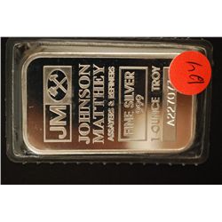 Johnson Matthey Assayers & Refiners Silver Ingot; .999 Fine Silver 1 Oz.