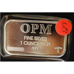 Ohio Precious Metals Silver Ingot; .999 Fine Silver 1 Oz.; From Recycled Sources