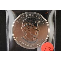 2008 Canada $5 "Mapleleaf" Foreign Coin; 9999 Fine Silver 1 Oz.