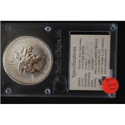 1998 Canada $5 "Mapleleaf" Foreign Coin; 9999 Fine Silver 1 Oz.