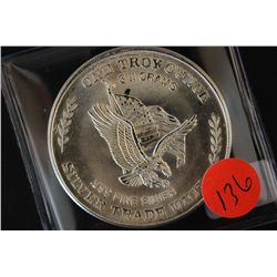 1981 Silver Trade Unit Round; .999 Fine Silver 1 Oz.; Minted From US Strategic Stockpile Silver