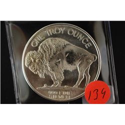 Silver Round; .999 Fine Silver 1 Oz.; "Buffalo Nickel"