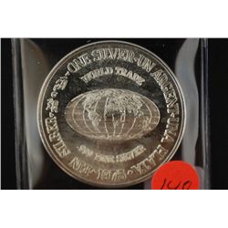 1975 Int'l Silver Trade Unit Round; .999 Fine Silver 1 Oz.; World Trade