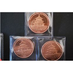 2012 Provident Metals Copper Round; .999 Fine Copper 1 Oz.; Lot of 3; Year of the Dragon