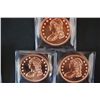 Image 1 : Copper Round; .999 Fine Copper 1 Oz.; Lot of 3; "Liberty Bust"