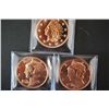 Image 1 : Copper Round; .999 Fine Copper 1 Oz.; Lot of 3; "Mercury Dime"