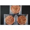 Image 2 : Copper Round; .999 Fine Copper 1 Oz.; Lot of 3; "Mercury Dime"