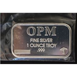 Ohio Precious Metals Silver Ingot; .999 Fine Silver 1 Oz.; From Recycled Sources