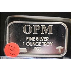 Ohio Precious Metals Silver Ingot; .999 Fine Silver 1 Oz.; From Recycled Sources