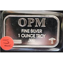 Ohio Precious Metals Silver Ingot; .999 Fine Silver 1 Oz.; From Recycled Sources