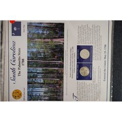 2000 US South Carolina State Quarter Set W/US Postal Stamps; P&D Mints; Lot of 2