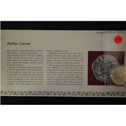 Shakespeare Tragedy Sterling Round; Julius Caesar; .925 Silver .540 Oz.