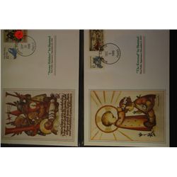 1988 & 1986 Hummel Christmas Commerative Cover Collection "Joyous Holidays" & "The Renewal" W/US Chr