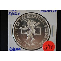 1968 Mexico Olympics 25 Pesos Foreign Coin; Choice BU; Ley 0.720