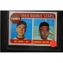 1969 MLB San Diego Padres Rookie Stars Baseball Trading Card; Bill David-1B & Clarence Gaston-OF
