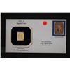 Image 1 : 22K Gold Replica Stamp W/Enlarged Reproduction of Original Stamp; First Day Issue Original Stamp-185