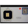 Image 1 : 22K Gold Replica Stamp W/Enlarged Reproduction of Original Stamp; First Day Issue Original Stamp-186