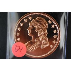 Copper Round; .999 Fine Copper 1 Oz.; "Liberty Bust"