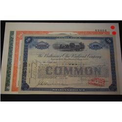 The Baltimore and Ohio Railroad Co. Stock Certificate Dated 1930, The Pennsylvania Railway Co. Stock