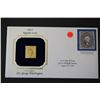 Image 1 : 22K Gold Replica Stamp W/Enlarged Reproduction of Original Stamp; First Day Issue Original Stamp-186