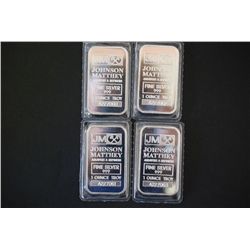 Johnson Matthey Assayers & Refiners Silver Ingot; .999 Fine Silver 1 Oz.; Lot of 3