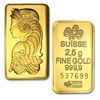 Image 1 : 2.5 Gram Suisse Gold Bar .9999 Fine Gold 24Kt