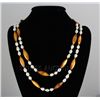 Image 1 : 46" BROWN LONGSTRAND FRESHWATER PEARL&CAPIZ NECKLACE PH