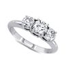 Image 1 : 3.00 ctw Round cut Three Stone Diamond Ring, G-H, SI2