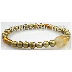 87.07ctw Natural Rice Freshwater Pearls Bracelet