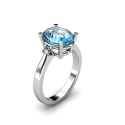 Topaz 3.50 ctw Diamond Ring 14kt White Gold