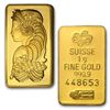 Image 1 : 1 Gram Suisse Gold Bar .9999 Fine Gold 24Kt