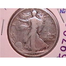 1917-D (O) Walking Half, Scarce Obverse Mint Mark