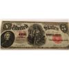 Image 1 : 1907 $5 FIVE DOLLAR LEGAL TENDER NOTE WOODCHOPPER