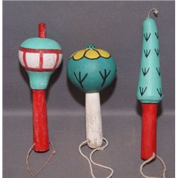 THREE HOPI RATTLES