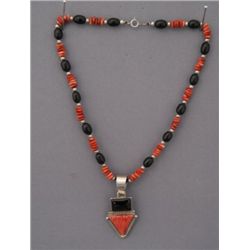 PUEBLO NECKLACE WITH SILVER PENDANT