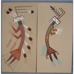 TWO NAVAJO SAND PAINTINGS