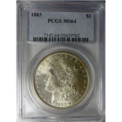 1883 MORGAN DOLLAR PCGS MS64 est. $110-$120