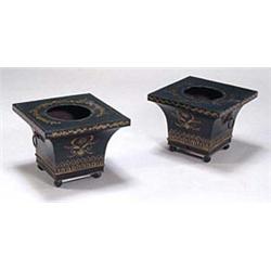 A pair of 20th century tole peinte cache p...