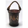 Image 1 : A leather fire bucket with rope handle, pr...