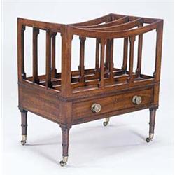 A George IV mahogany canterbury, the three...