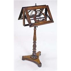 A William IV mahogany duet stand, with hin...