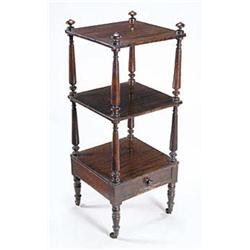 An early Victorian mahogany three tier wha...