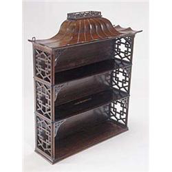 A late 19th century mahogany wall shelf, t...