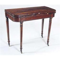 A William IV rosewood card table, the rect...