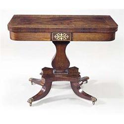 A Regency rosewood and brass marquetry car...