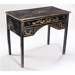 A late George III japanned side table pain...