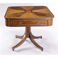 A mahogany and satinwood library table, th...