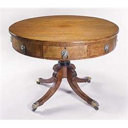 A George IV mahogany drum top library tabl...